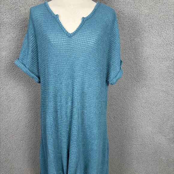 Other - Cupshe Women's Blue Waffle Knit Hem Twist Mini Cover-Up Retail $55.00        #58